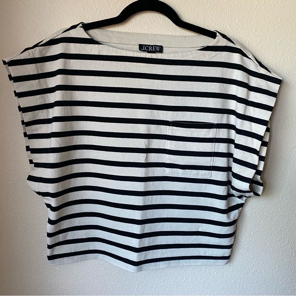 J. Crew Black and White Striped Blouse - Picture 2 of 9